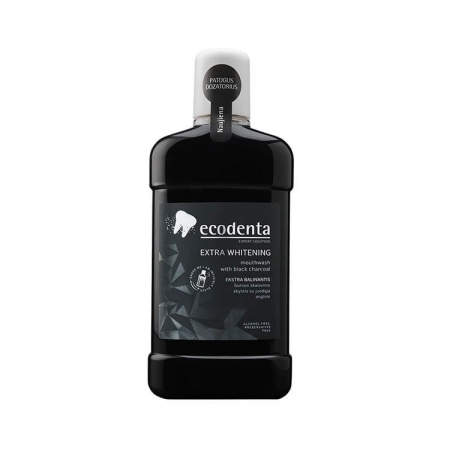 ECODENTA Czarny wybielający płyn do płukania jamy ustnej 500ml